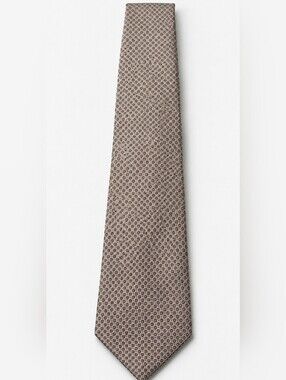 CALVIN KLEIN Taupe Geometric Silk Tie